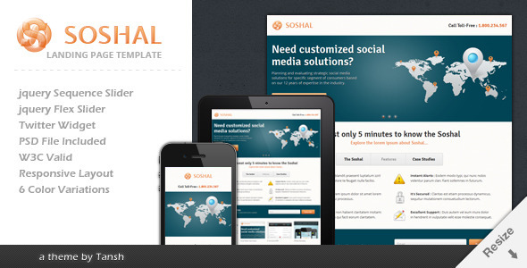 Soshal Responsive Business Landing Page icon