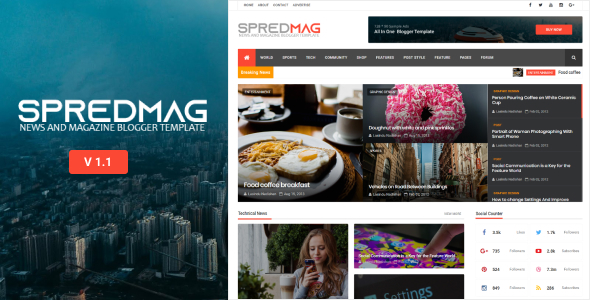 SpredMag Responsive Magazine Blogger Template icon