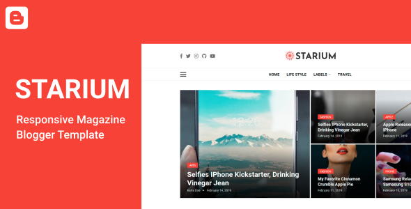 Starium - Responsive News & Magazine Blogger Template icon