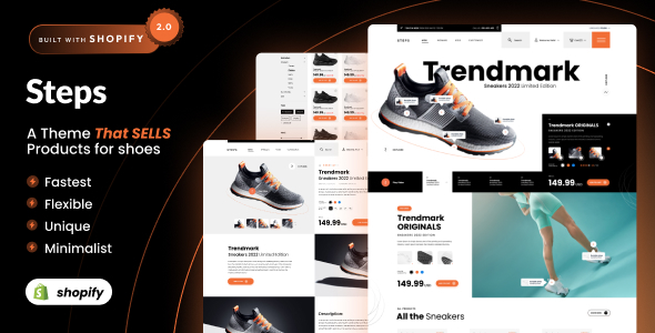 Steps - Sports Shoes, Footwear Shoes Shopify 2.0 Theme icon