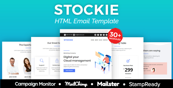Stockie Agency - Multipurpose Responsive Email Template 30+ Modules - Mailster & Mailchimp icon