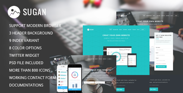 Sugan Modern Software Landing Page