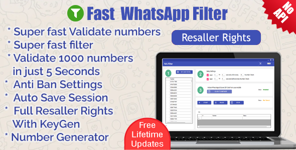 Super Fast WhatsApp Number Filter / Validator