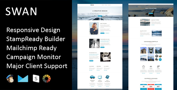 Swan - Multipurpose Responsive Email Template + Stampready Builder icon