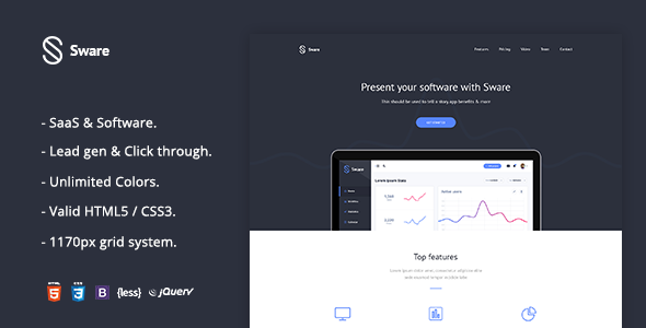 Sware SaaS & Software Landing HTML5 Page Template icon