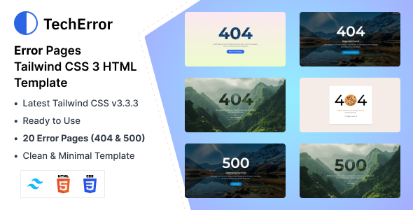 TechError - Error Page HTML Template icon