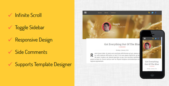 Togglr - Clean Responsive Blogger Template icon