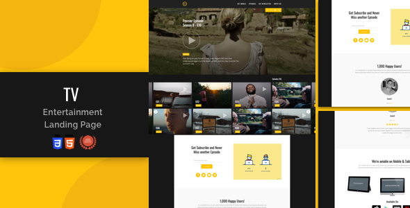 Tv-Entertainment Responsive Landing Page icon