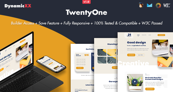 TwentyOne - Responsive Email + Online Template Builder icon
