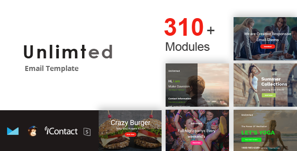 Unlimted Mail 300+ Modules - Responsive E-mail Template + Online Access icon