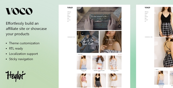 VOCO: Product showcasing theme for merchant icon