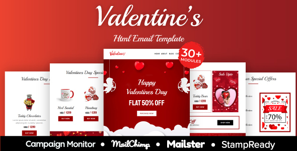Valentine - Responsive Email Template 20+ Modules - StampReady + Mailster & Mailchimp icon