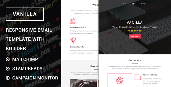 Vanilla - Responsive Multipurpose Email template with Stampready builder icon