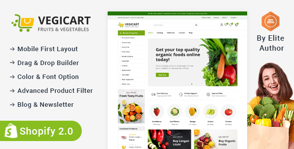 Vegicart - Organic Fruits & Vegitable Store Shopify 2.0 Responsive Theme icon