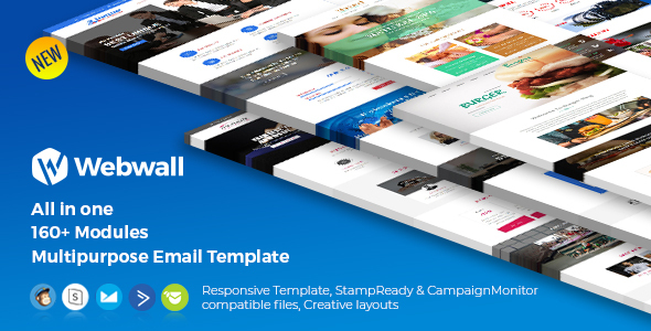 Webwall -160+ Modules Newsletter Template + StampReady & CampaignMonitor compatible files icon