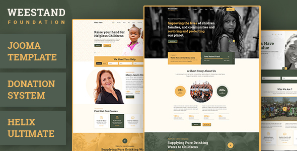 Weestand - Nonprofit, Charity, NGO Fundraising Joomla 3 & 4 Template