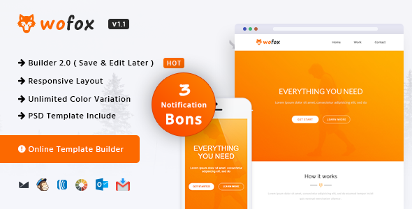 Wofox - Responsive Email Template + Online Builder icon