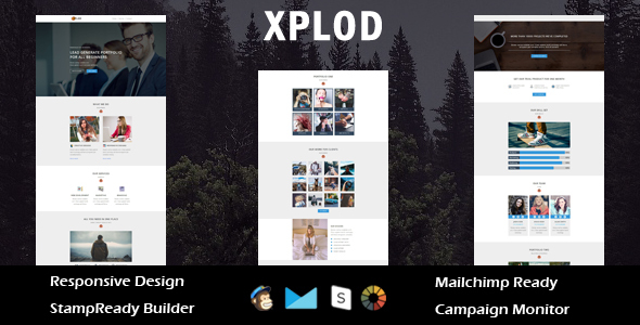 XPLOD- Multipurpose Responsive Email Template + Stamp Ready Builder Online Access icon