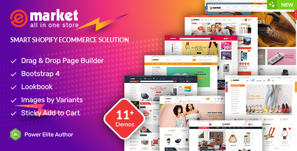 eMarket - Responsive & Multipurpose Sectioned Drag & Drop Bootstrap 4 Shopify Theme icon
