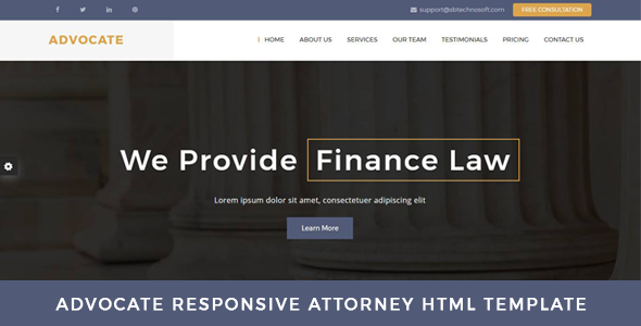 Advocate - Law Firm OnePage HTML Template icon