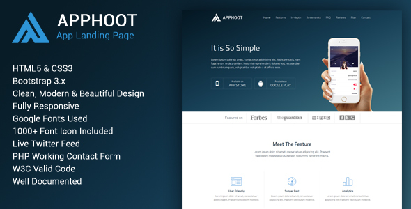Apphoot - Responsive App Landing Page Template icon