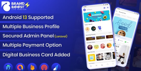 BrandBoost Lite - Festival Poster Maker, Business Poster Maker, Brands.live & Adbanao Clone