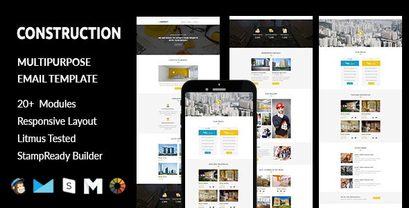 CONSTRUCTION - Responsive Email Template with Stampready Builder Access icon