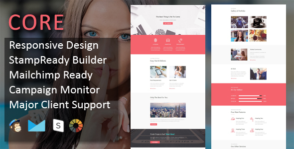 CORE - Multipurpose Responsive Email Template with online Stampready & Mailchimp Builders Access icon