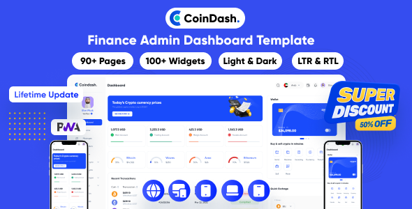 Coindash - Crypto Trading Admin Dashboard | Flutter Admin | Bank | FinPay | Finance | Digital Wallet icon