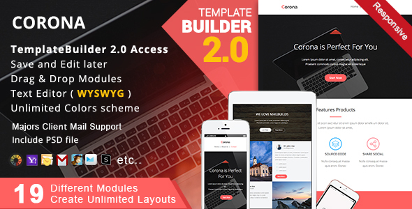 Corona - Responsive Email + MailBuild Online icon