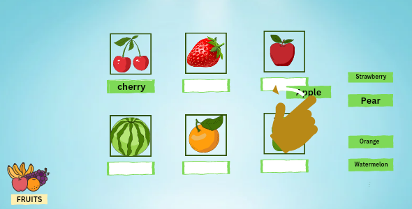 DRAG FRUIT NAME TO IMAGE GAME - HTML5 GAME icon