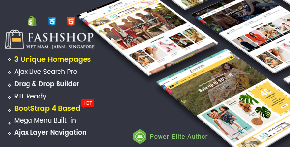 FashShop - Multipurpose Sectioned Drag & Drop Bootstrap 4 Shopify Theme icon