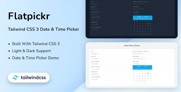 Flatpickr - Tailwind CSS 3 Date Picker icon