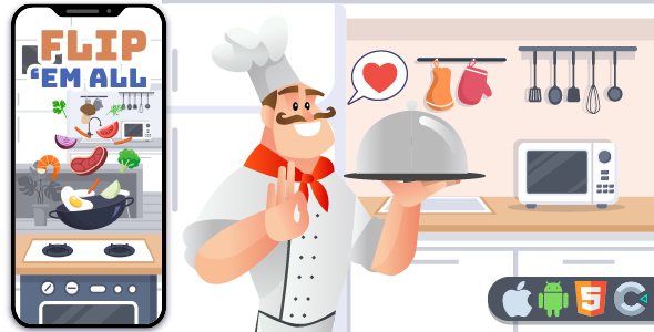 Flip Em All - Cooking HTML5 Game, Construct 3 icon