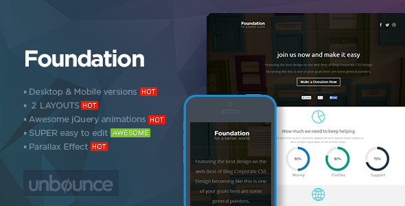 Foundation - Unbounce Non-Profit Landing page icon