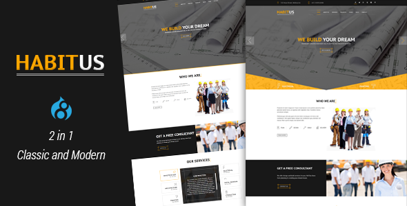 Habitus - 2 in 1 Construction Drupal 8 Responsive Theme icon