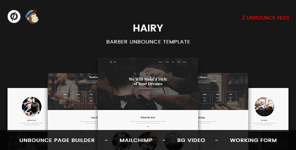 Hairy - Barber Unbounce Template icon