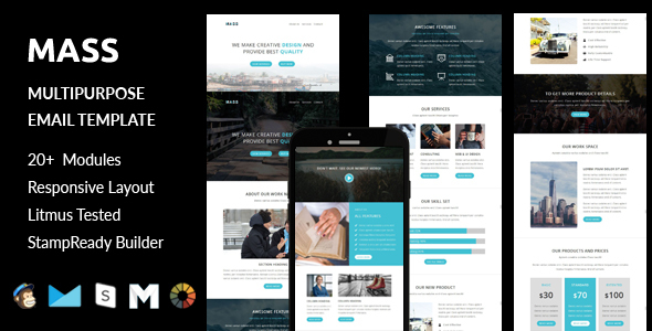 MASS - Multipurpose Responsive Email Template + Stampready Builder Online Access icon