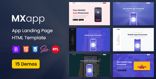 MXapp - App Landing Page HTML Template