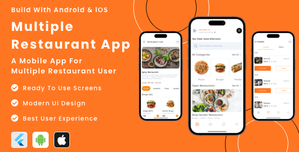 Multiple Restaurant User App - Flutter Mobile App Template icon