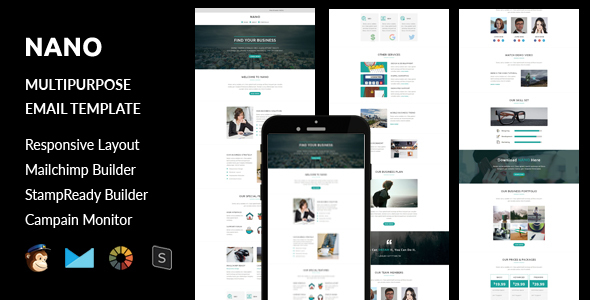 Nano - Multipurpose Responsive Email Template + Stampready Builder icon