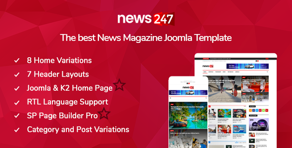 News247 - News/Magazine Joomla Template icon