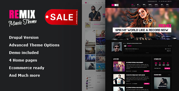 Remix - The Music Band And Club Party Commerce Drupal 7 RTL Theme icon
