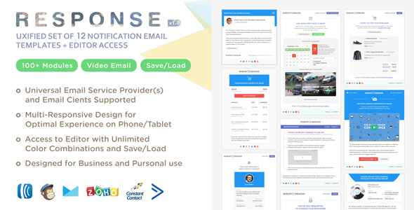 Response - UXified Set of 12 Notification Email Templates + Online Editor icon