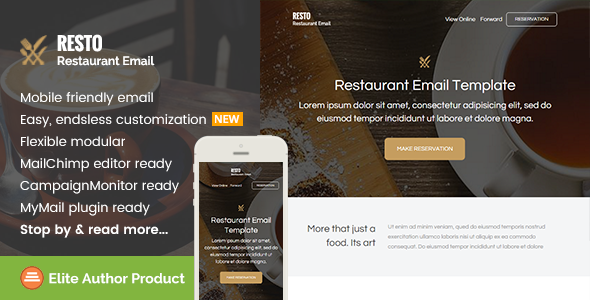 Resto, Restaurant Email Template + Builder Access icon