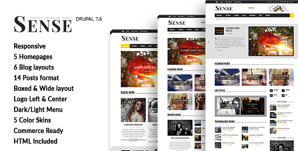 Sense - Blog Magazine & News Drupal 7 Theme icon