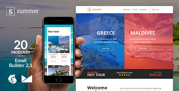 Summer Responsive Email Template + Online Emailbuilder 2.1 icon