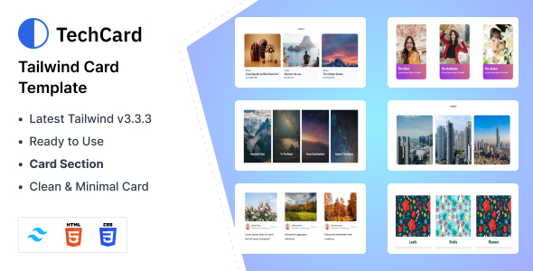 TechCard - Tailwind CSS 3 Card HTML Template icon