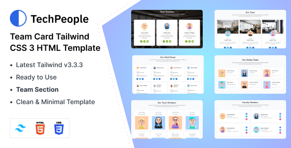 TechPeople - Team Cards Tailwind CSS 3 HTML Template icon