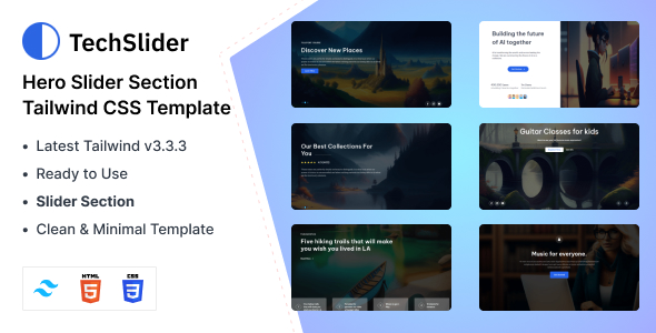 TechSlider - Hero Slider Section Tailwind CSS 3 HTML Template icon